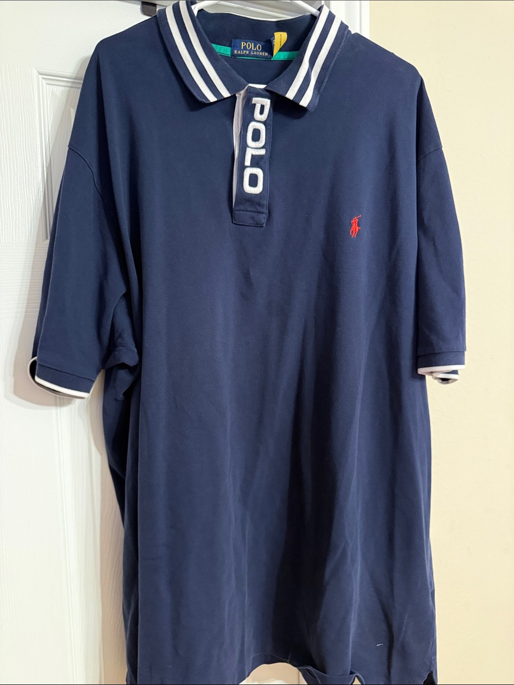 Polo by Ralph Lauren Men’s Navy Short-Sleeve Polo with Red Pony
